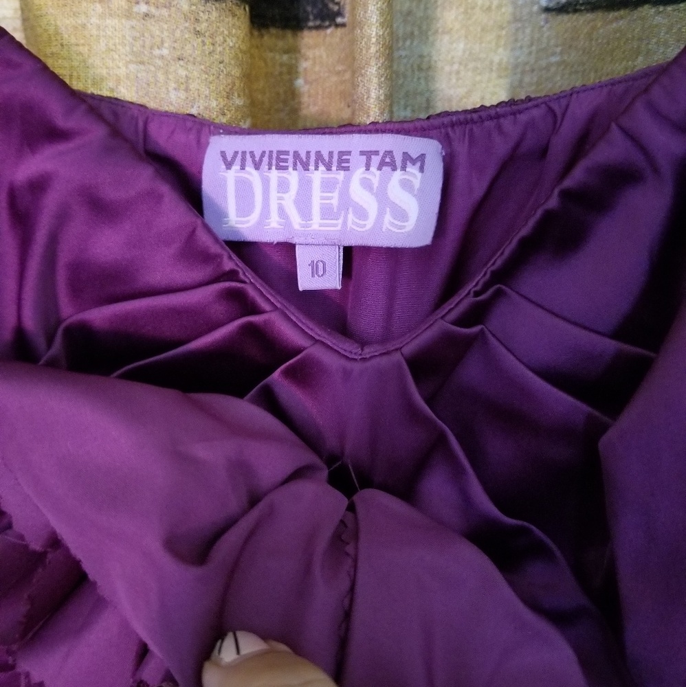 Vivenne Tam deep purple cocktail dress - Picture 2 of 4